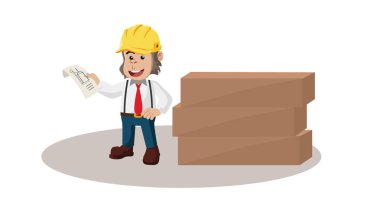 İş vektörü illüstrasyonunda goril mimarlar