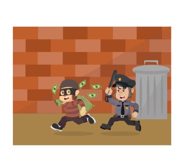 Goril polisi para hırsızlarının peşinde.