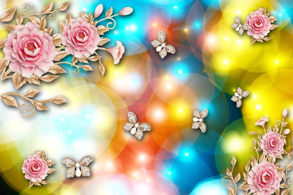 ดอกไม องฟ และพ นหล งผน านดอกไม — ภาพถ่ายสต็อก