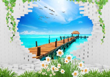 3d şaşırtıcı doğal duvar kağıdı ve arka plan