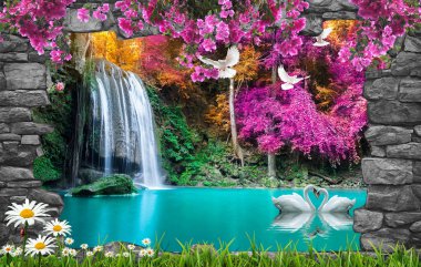 3d şaşırtıcı doğal duvar kağıdı ve arka plan