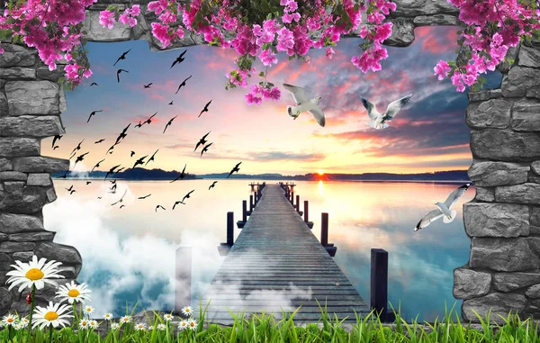 3d şaşırtıcı doğal duvar kağıdı ve arka plan