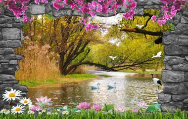 inanılmaz 3d doğa arka plan ve duvar kağıdı