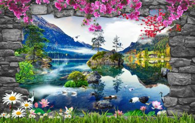 inanılmaz 3d doğa arka plan ve duvar kağıdı