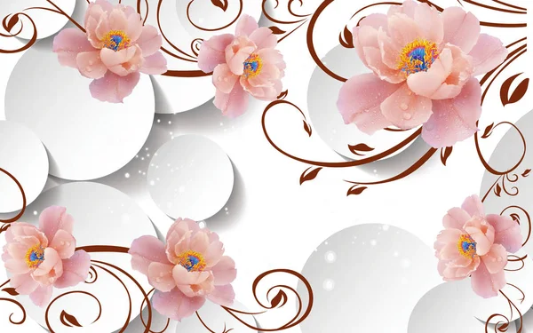 Fiore Farfalla Cielo Fiore Casa Mattone Muro Sfondo — Foto Stock