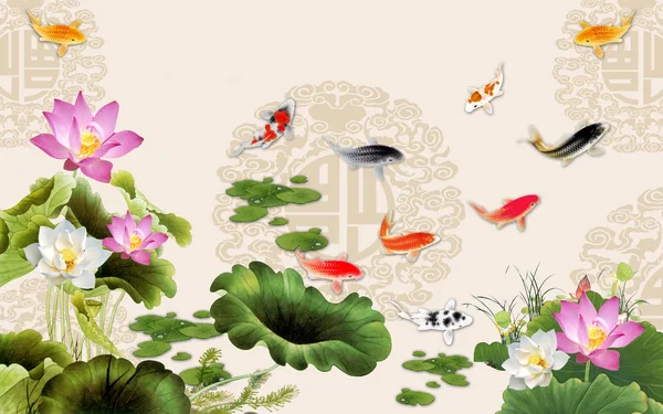 3B çiçek, kelebek gökyüzü ve çiçek tuğla duvar arka plan home