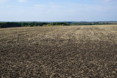 Sonbaharda hasattan sonra sürülen kara toprak tarlaları