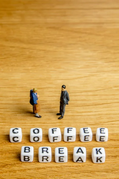 Little Miniature Figurines Little Dices Forming Specific Word Part Team — Stock Photo, Image