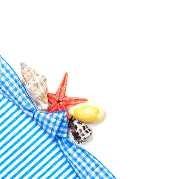 Holiday Gift Card Blue Bow Ribbon Middle White Background Three — Stock Photo, Image