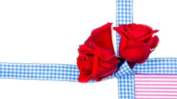 Tarjeta Felicitación Regalo San Valentín Con Fondo Blanco Con Dos — Foto de Stock