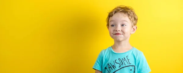 Adorável pequeno menino de três anos de idade com expressão bonito rosto — Fotografia de Stock