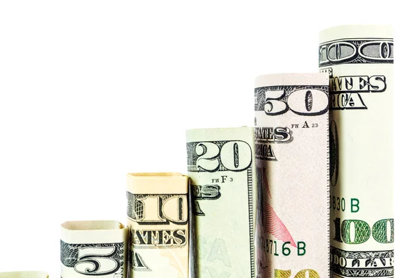 tüm Amerikan doları mezheplerinin bloklarından yapılmış yükselen adımlar