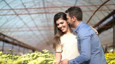 Romantik çift aşk biraz üzerinde sera - Holambra, Sao Paulo, Brezilya