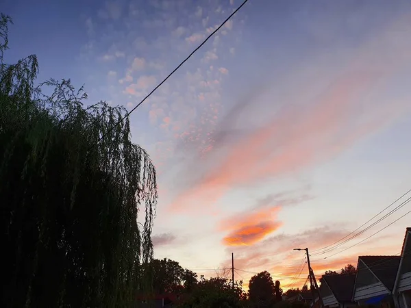 Nuvola Arancione Nel Cielo Blu Lilleaker — Foto Stock