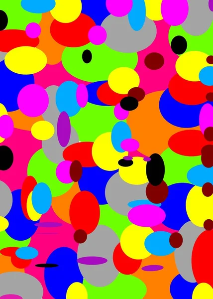 çok renkli yuvarlak ve oval şekiller