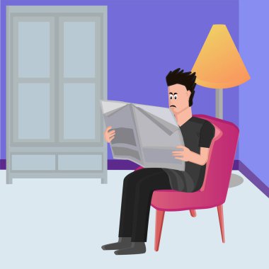 Bugün dünyada neler olduğu hakkında gazete okuyan bir kişinin resmi.