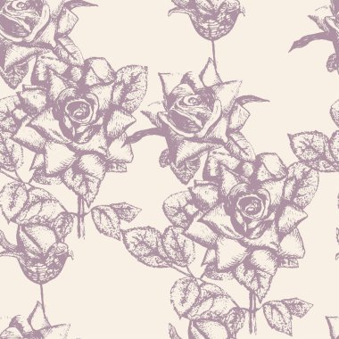 Dikişsiz desen işlemeli gül eps 8