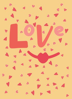 El yazıt aşk ile tipografik tasarım harflerle yazılı