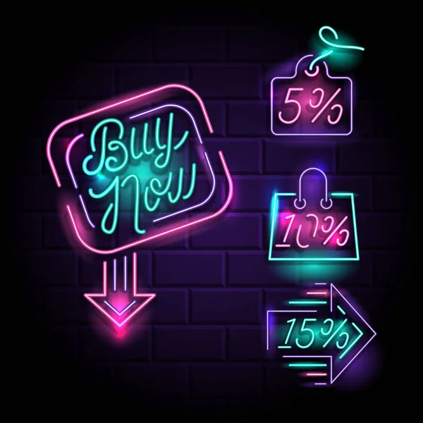 Retro neon teken. — Stockvector