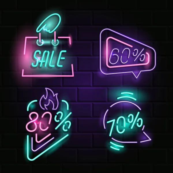 Sinal de neon retro . — Vetor de Stock