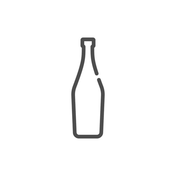 Martini Fles Platte Stijl Witte Achtergrond Eenvoudig Template Ontwerp Drank — Stockvector