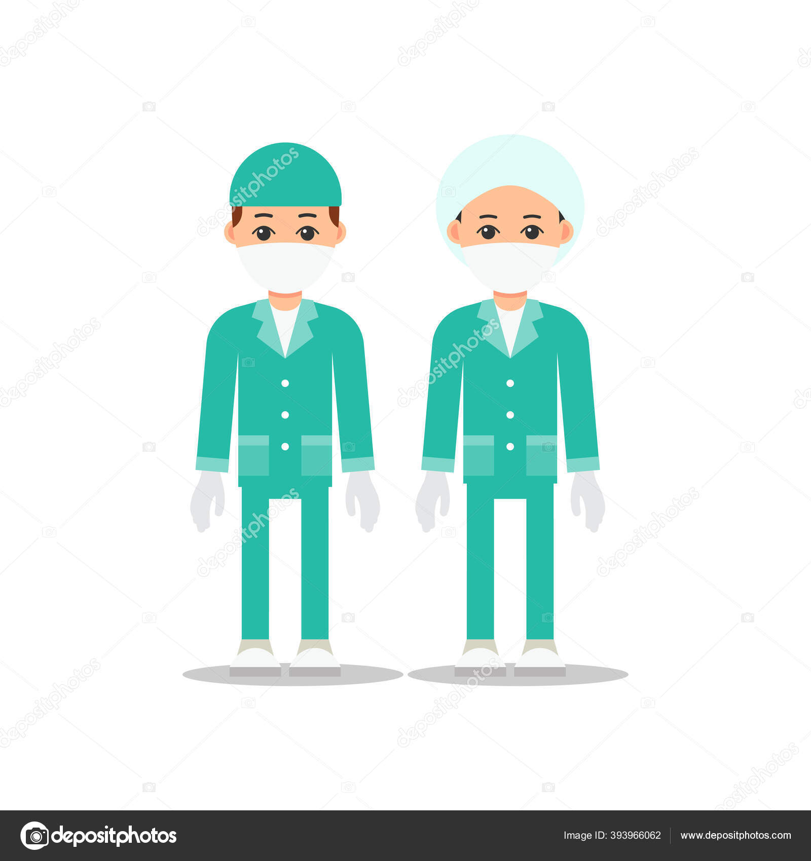 Dokter Dokter Pria Dan Wanita Berseragam Untuk Ruang Operasi Ilustrasi Stok Vektor Jeysent 393966062