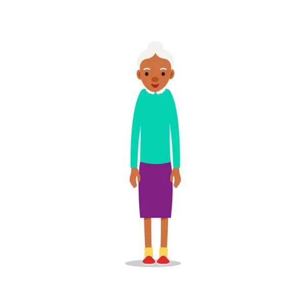 Современные Африканские Пожилые Женщины Пожилая Черная Женщина Отставке Счастливая Бабушка — стоковый вектор