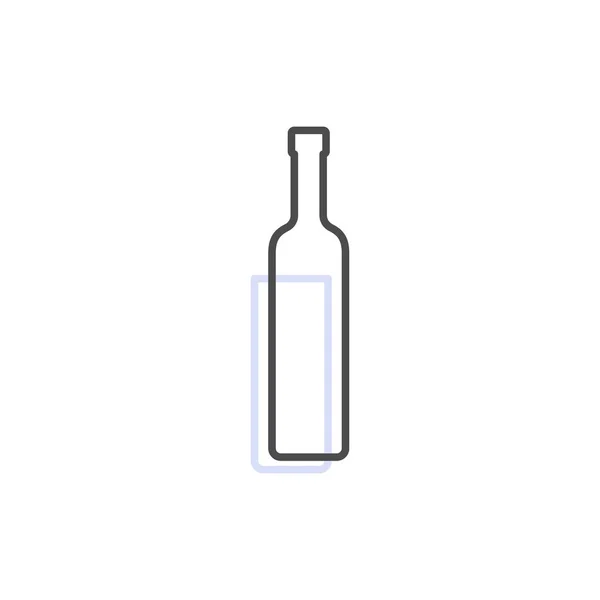 Forma Línea Simple Botella Vodka Una Figura Contorno Una Botella — Vector de stock
