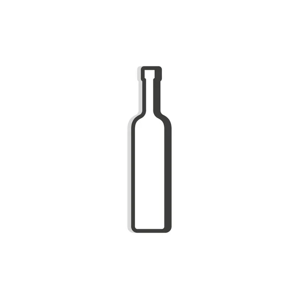 Linea Bottiglia Vodka Modello Semplice Oggetto Isolato Simbolo Righe Sottili — Vettoriale Stock