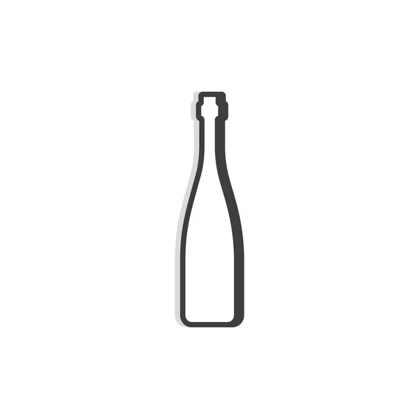 Bouteille Vin Rouge Modèle Simple Objet Isolé Symbole Fines Lignes — Image vectorielle