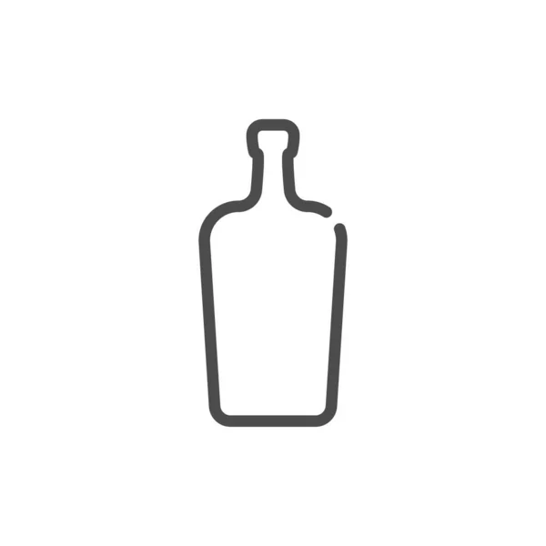 Botella Licor Estilo Plano Sobre Fondo Blanco Diseño Plantilla Simple — Vector de stock