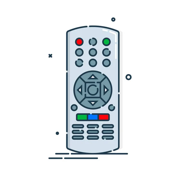 遥控装置技术通信交换机按钮 程序装置 无线键盘 白色背景上的彩色孤立平面插图 通用电子控制器 — 图库矢量图片