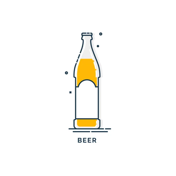 啤酒瓶系列艺术 伟大的设计为任何目的 创意图形元素 时尚的设计 简约主义的标志 酒精类产品的餐厅插图 在白色背景下被隔离 — 图库矢量图片