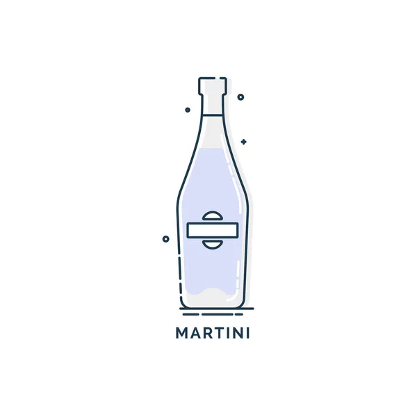 Garrafa Martini Arte Linha Grande Design Para Qualquer Finalidade Elemento — Vetor de Stock