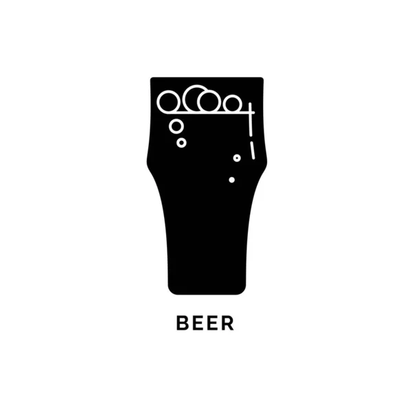 Ilustração Com Cerveja Vidro Silhueta Objeto Isolado Rótulo Bebida Oktoberfest —  Vetores de Stock