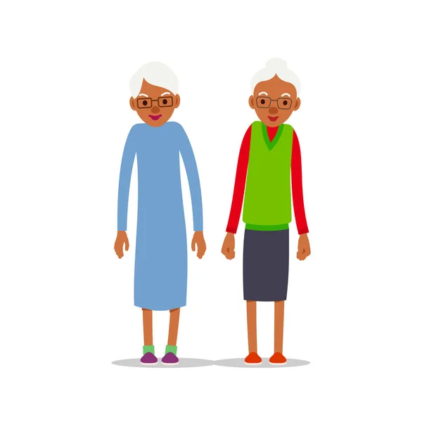 Dos Ancianas Africanas Diseño Para Cualquier Propósito Pareja Mayor Sonriendo — Vector de stock