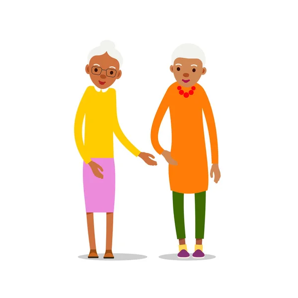 Dos Ancianas Africanas Diseño Para Cualquier Propósito Pareja Mayor Sonriendo — Vector de stock