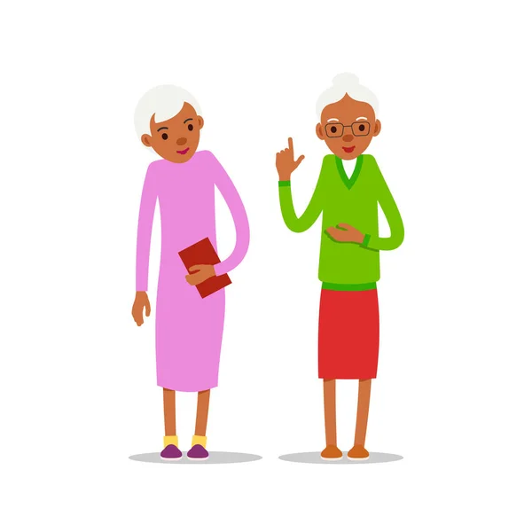 Deux Vieilles Femmes Africaines Design Pour Toutes Les Fins Couple — Image vectorielle