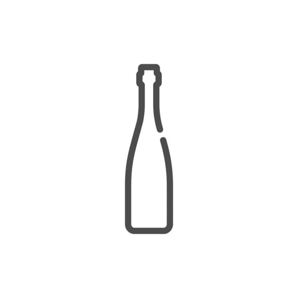 Rode Wijnfles Platte Stijl Witte Achtergrond Eenvoudig Template Ontwerp Drank — Stockvector
