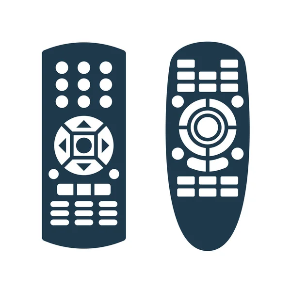 两个遥控装置技术通信交换机按钮 程序装置 无线键盘 白色背景上孤立的平面插图 通用电子控制器 — 图库矢量图片