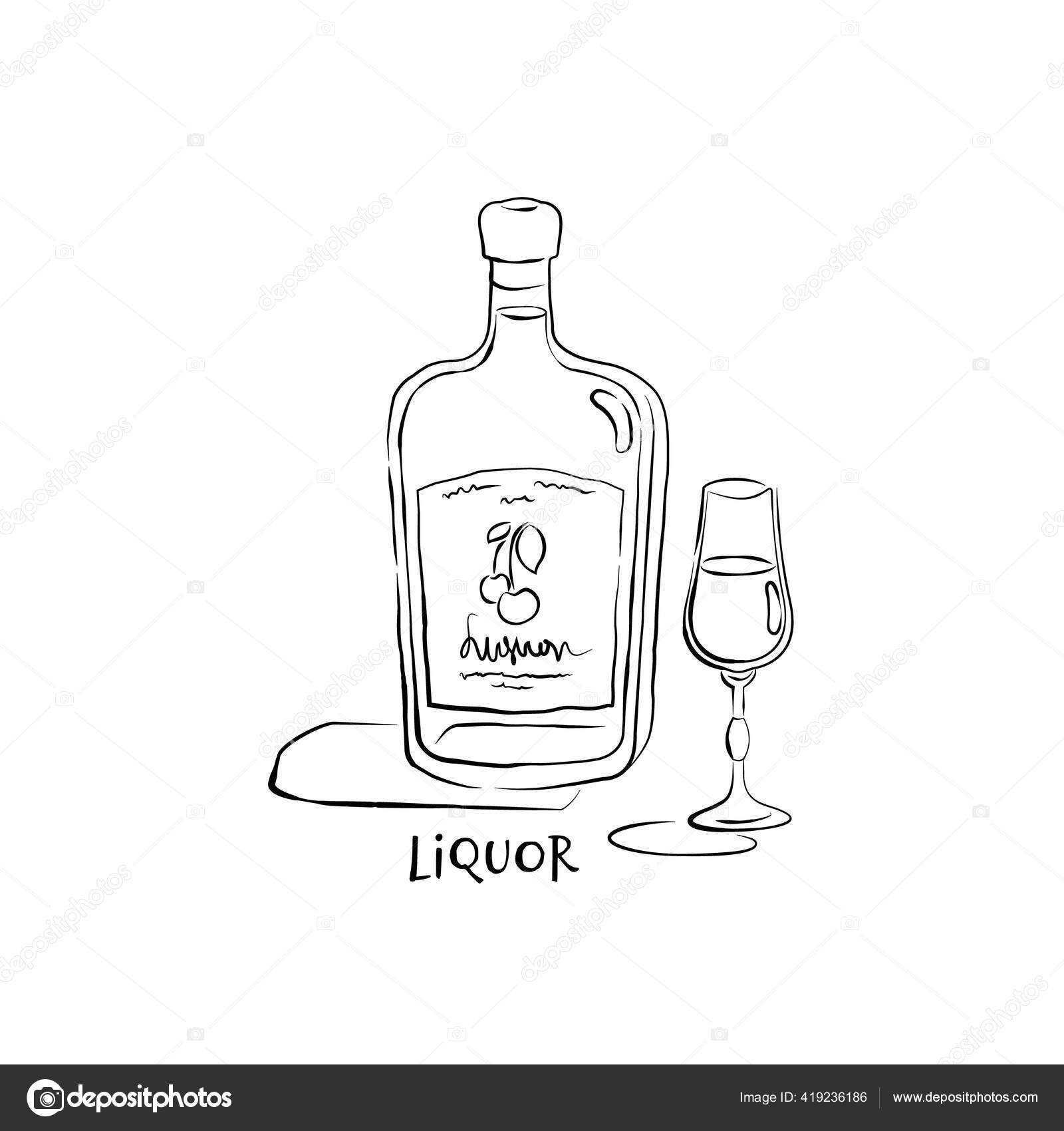 Liquor Bottle Drawing