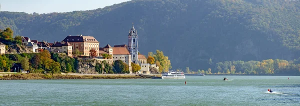 Vue Panoramique Sur Célèbre Petite Ville Duernstein Dessus Danube Dans — Photo