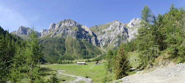 Frohnalp Con Cabina Ingrid Monte Peralba Hochweissstein Parte Los Alpes — Foto de Stock