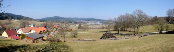 Panoramautsikt Över Små Byarna Harbach Och Lauterbach Skogskvarteren Med Sanatoriet — Stockfoto