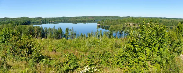 Vue Panoramique Sur Lac Gissen Les Forêts Environnantes Dans Région — Photo