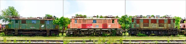 Drei Alte Ausgemusterte Elektrolokomotiven Der Österreichischen Bundesbahnen — Stockfoto