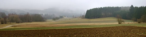 Vue Panoramique Sur Paysage Rural Région Waldviertel Par Mauvais Temps — Photo