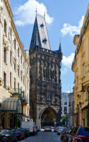 Medevial Powder Gate Meter High Tower Place Republic Prague Czech — Stock Photo, Image