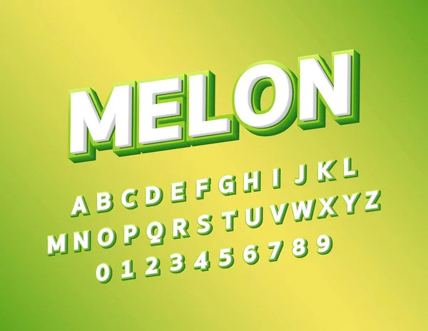 Branco Verde Gradiente Moderno Negrito Itálico Texto Estilo Alfabeto Typeface — Vetor de Stock