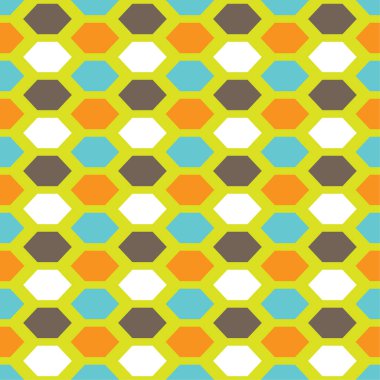 Retro dikişsiz altıgen desen. Vektör illüstrasyonu.